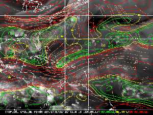 Météo tropicale : Carte des vents de cisaillement.