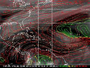 Météo tropicale : Carte des vents de cisaillement.