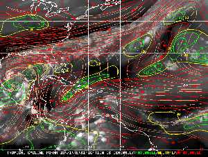 Météo tropicale : Carte des vents de cisaillement.