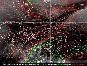 Météo tropicale : Carte des vents de cisaillement.