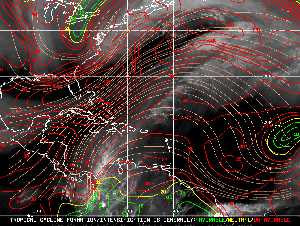 Météo tropicale : Carte des vents de cisaillement.
