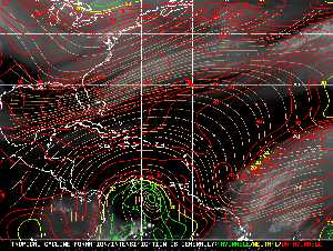 Météo tropicale : Carte des vents de cisaillement.