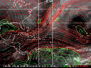 Météo tropicale : Carte des vents de cisaillement.