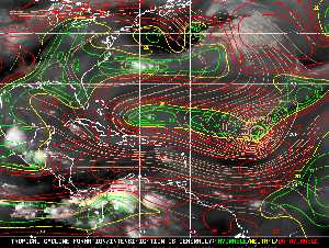 Météo tropicale : Carte des vents de cisaillement.