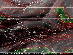 Météo tropicale : Carte des vents de cisaillement.