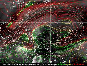 Météo tropicale : Carte des vents de cisaillement.