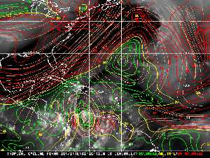 Météo tropicale : Carte des vents de cisaillement.