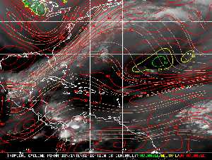 Météo tropicale : Carte des vents de cisaillement.
