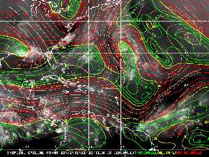 Météo tropicale : Carte des vents de cisaillement.