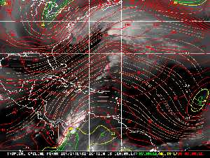 Météo tropicale : Carte des vents de cisaillement.