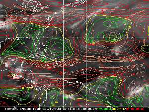 Météo tropicale : Carte des vents de cisaillement.