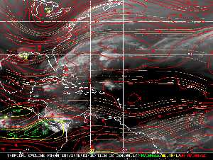 Météo tropicale : Carte des vents de cisaillement.