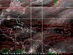 Météo tropicale : Carte des vents de cisaillement.