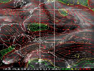 Météo tropicale : Carte des vents de cisaillement.