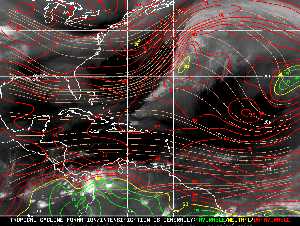 Météo tropicale : Carte des vents de cisaillement.