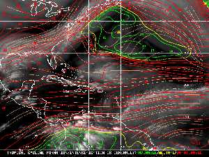 Météo tropicale : Carte des vents de cisaillement.