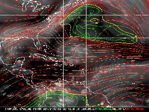 Météo tropicale : Carte des vents de cisaillement.