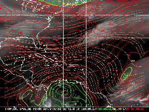 Météo tropicale : Carte des vents de cisaillement.