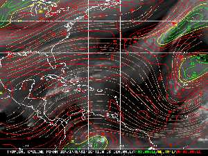 Météo tropicale : Carte des vents de cisaillement.
