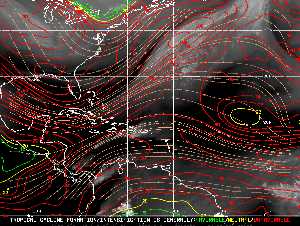 Météo tropicale : Carte des vents de cisaillement.