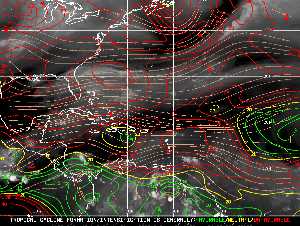 Météo tropicale : Carte des vents de cisaillement.