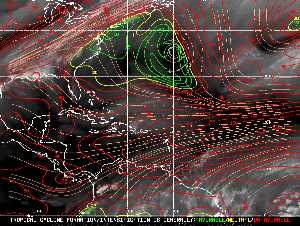 Météo tropicale : Carte des vents de cisaillement.