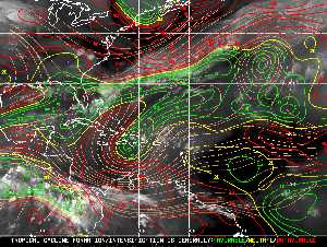 Météo tropicale : Carte des vents de cisaillement.