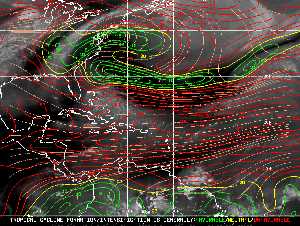 Météo tropicale : Carte des vents de cisaillement.