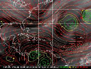 Météo tropicale : Carte des vents de cisaillement.