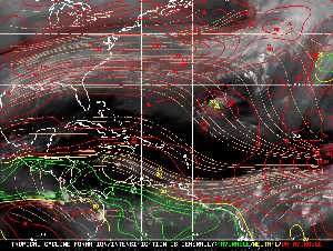 Météo tropicale : Carte des vents de cisaillement.