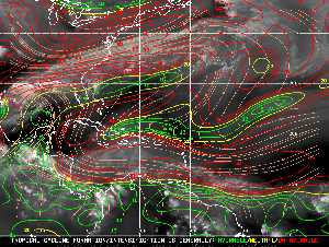 Météo tropicale : Carte des vents de cisaillement.