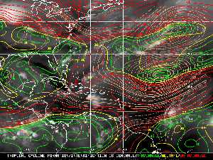 Météo tropicale : Carte des vents de cisaillement.