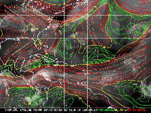 Météo tropicale : Carte des vents de cisaillement.