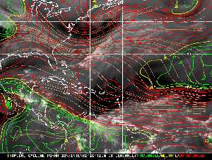 Météo tropicale : Carte des vents de cisaillement.