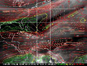 Météo tropicale : Carte des vents de cisaillement.