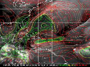 Météo tropicale : Carte des vents de cisaillement.