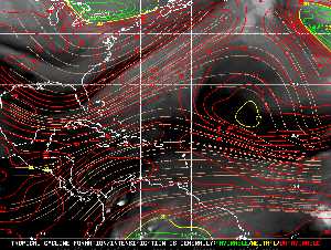 Météo tropicale : Carte des vents de cisaillement.