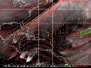 Météo tropicale : Carte des vents de cisaillement.