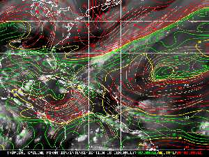 Météo tropicale : Carte des vents de cisaillement.