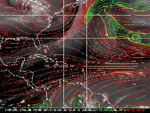 Météo tropicale : Carte des vents de cisaillement.