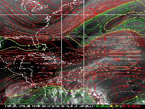 Météo tropicale : Carte des vents de cisaillement.