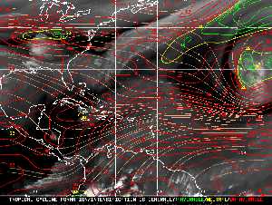 Météo tropicale : Carte des vents de cisaillement.