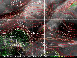 Météo tropicale : Carte des vents de cisaillement.