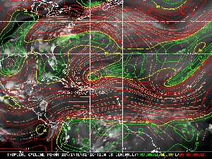 Météo tropicale : Carte des vents de cisaillement.
