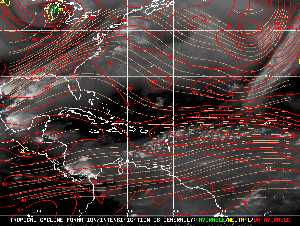 Météo tropicale : Carte des vents de cisaillement.