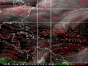 Météo tropicale : Carte des vents de cisaillement.