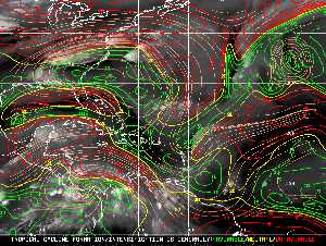 Météo tropicale : Carte des vents de cisaillement.