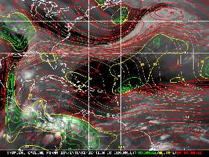 Météo tropicale : Carte des vents de cisaillement.