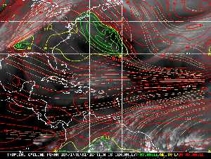 Météo tropicale : Carte des vents de cisaillement.