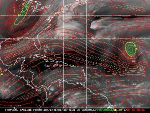 Météo tropicale : Carte des vents de cisaillement.